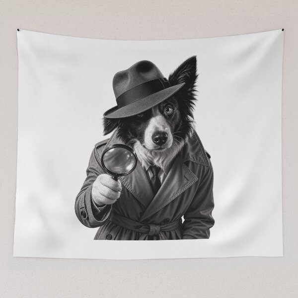 Item preview, Border Collie Detective Film Noir designed and sold by JMDG Studio.