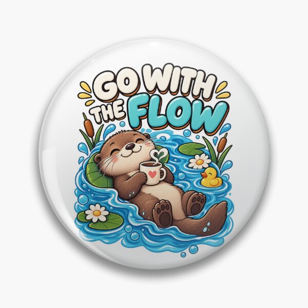 Item preview, Go With the Flow – Cute Relaxed Otter Cartoon Design designed and sold by Kiinaaa.