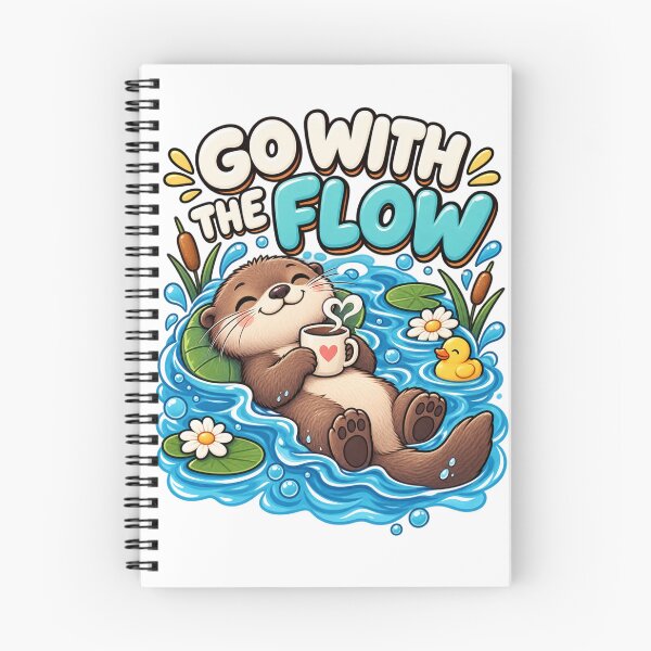 Item preview, Go With the Flow – Cute Relaxed Otter Cartoon Design designed and sold by Kiinaaa.