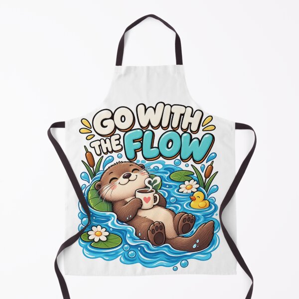 Item preview, Go With the Flow – Cute Relaxed Otter Cartoon Design designed and sold by Kiinaaa.