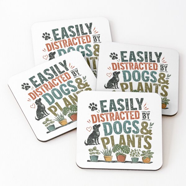 Item preview, Easily Distracted By Dogs & Plants Dog Lover Plant Parent Houseplant Enthusiast designed and sold by RetroMini2026.