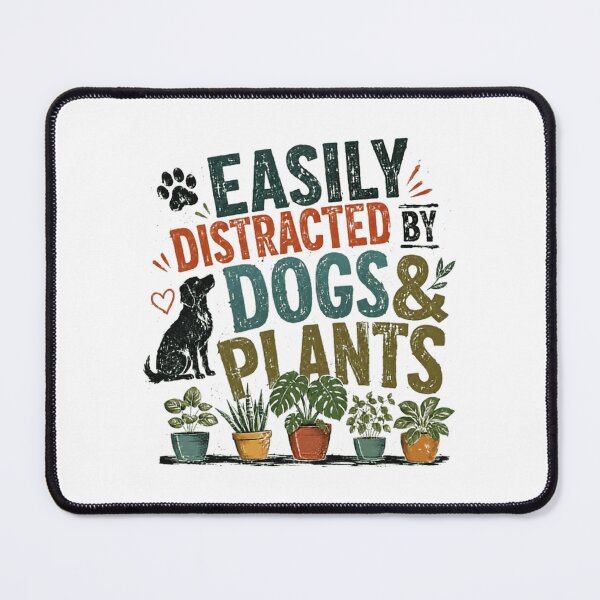 Item preview, Easily Distracted By Dogs & Plants Dog Lover Plant Parent Houseplant Enthusiast designed and sold by RetroMini2026.