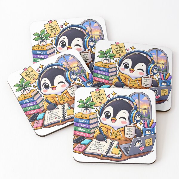 Item preview, Stay Focused Penguin Sticker | Cute Productivity Penguin | Study Motivation | Student Laptop Sticker designed and sold by GenZStickerHub1.