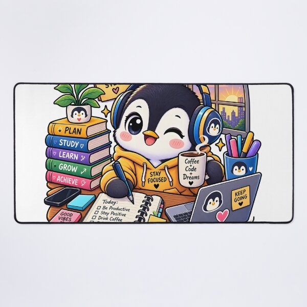 Item preview, Stay Focused Penguin Sticker | Cute Productivity Penguin | Study Motivation | Student Laptop Sticker designed and sold by GenZStickerHub1.