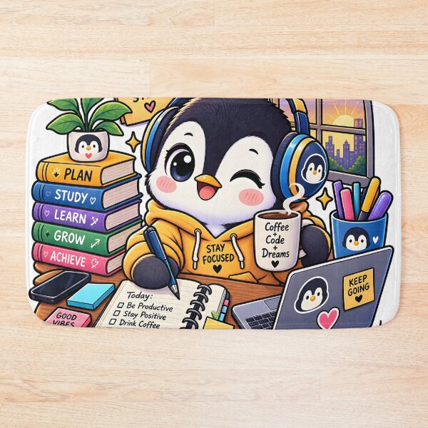 Item preview, Stay Focused Penguin Sticker | Cute Productivity Penguin | Study Motivation | Student Laptop Sticker designed and sold by GenZStickerHub1.