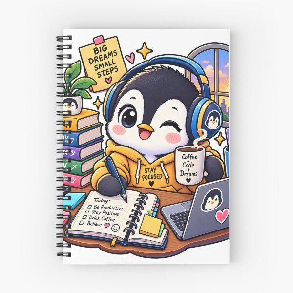 Item preview, Stay Focused Penguin Sticker | Cute Productivity Penguin | Study Motivation | Student Laptop Sticker designed and sold by GenZStickerHub1.