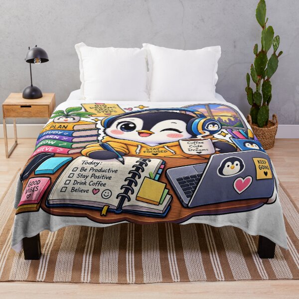 Item preview, Stay Focused Penguin Sticker | Cute Productivity Penguin | Study Motivation | Student Laptop Sticker designed and sold by GenZStickerHub1.