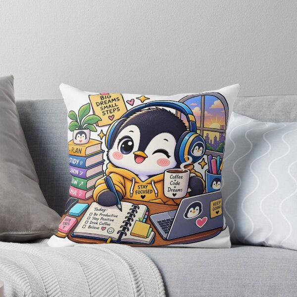 Item preview, Stay Focused Penguin Sticker | Cute Productivity Penguin | Study Motivation | Student Laptop Sticker designed and sold by GenZStickerHub1.