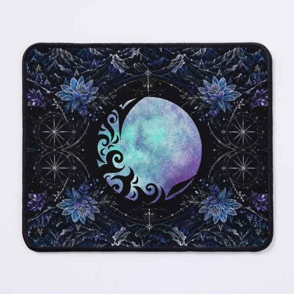 Item preview, Celestial Full Moon Mountain Lotus Pattern designed and sold by Suha Design Studio.