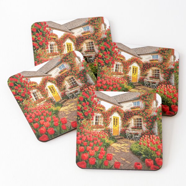Item preview, Charming cottage with abundant red roses designed and sold by The Empire Of Digital Art..