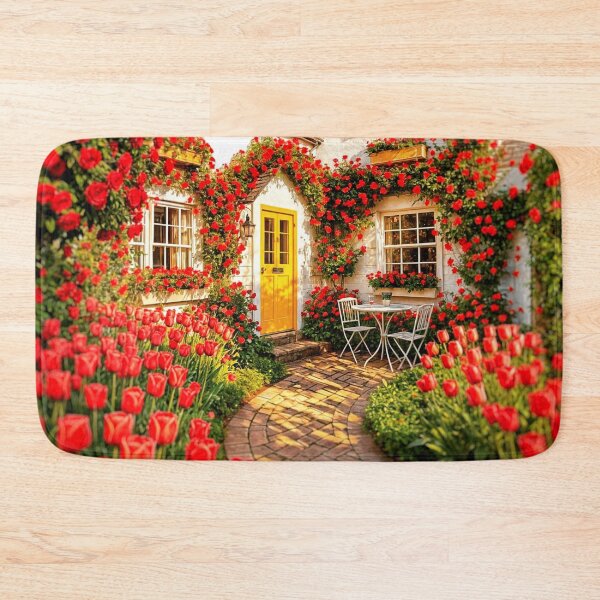 Item preview, Charming cottage with abundant red roses designed and sold by The Empire Of Digital Art..