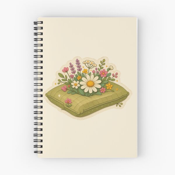 Item preview, Cozy Quilted Pillow With Wildflower Bouquet designed and sold by ITCHAWAWAA.