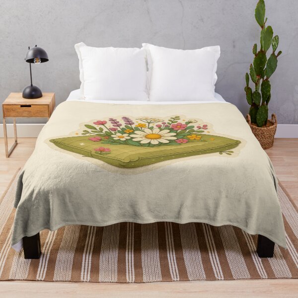 Item preview, Cozy Quilted Pillow With Wildflower Bouquet designed and sold by ITCHAWAWAA.