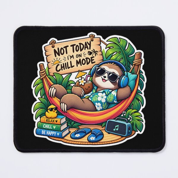 Item preview, Not Today I'm in Chill Mode Sloth Sticker | Tropical Sloth | Funny Relaxing Sticker | Summer Vibes designed and sold by GenZStickerHub1.