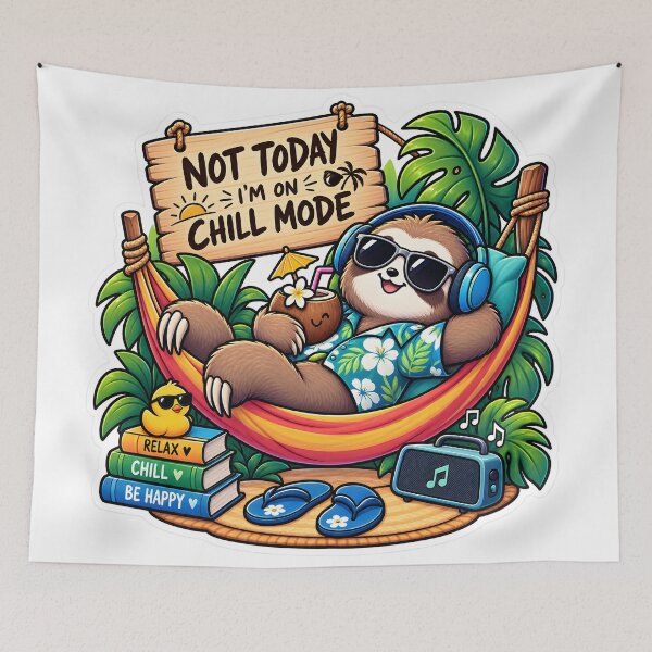 Item preview, Not Today I'm in Chill Mode Sloth Sticker | Tropical Sloth | Funny Relaxing Sticker | Summer Vibes designed and sold by GenZStickerHub1.