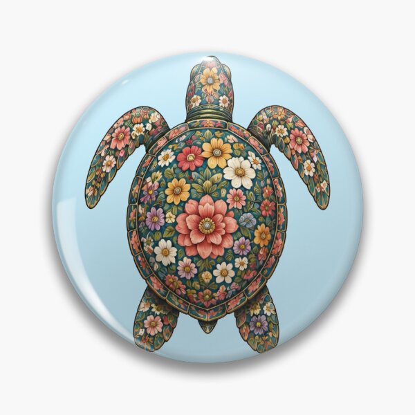 Item preview, Colorful Floral Sea Turtle | Ocean Floral V.2 Art Collection designed and sold by Zaru Art Studio.