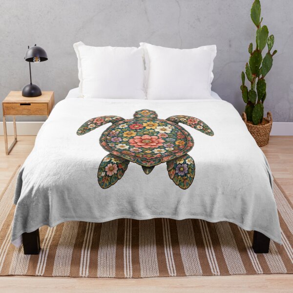 Item preview, Colorful Floral Sea Turtle | Ocean Floral V.2 Art Collection designed and sold by Zaru Art Studio.