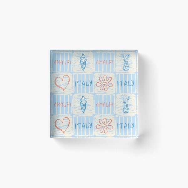 Item preview, Amalfi style blue and terracotta seamless pattern designed and sold by OM-lova.