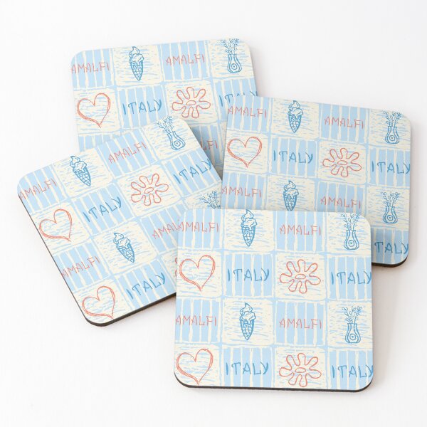 Item preview, Amalfi style blue and terracotta seamless pattern designed and sold by OM-lova.