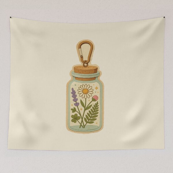 Item preview, Wildflower Terrarium Glass Bottle With Carabiner designed and sold by ITCHAWAWAA.