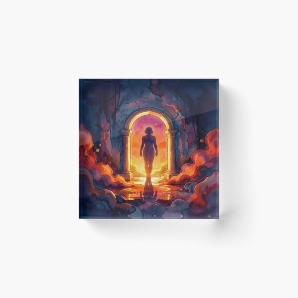 Item preview, Mysterious glowing door in enchanted forest, hidden in the fog, surreal atmosphere full of unknown magic designed and sold by FotoworldEdel.