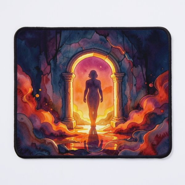Item preview, Mysterious glowing door in enchanted forest, hidden in the fog, surreal atmosphere full of unknown magic designed and sold by FotoworldEdel.