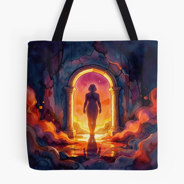 Item preview, Mysterious glowing door in enchanted forest, hidden in the fog, surreal atmosphere full of unknown magic designed and sold by FotoworldEdel.