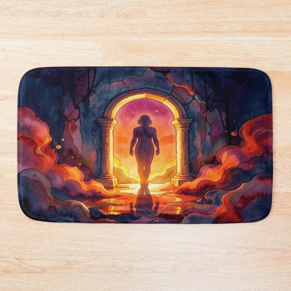Item preview, Mysterious glowing door in enchanted forest, hidden in the fog, surreal atmosphere full of unknown magic designed and sold by FotoworldEdel.