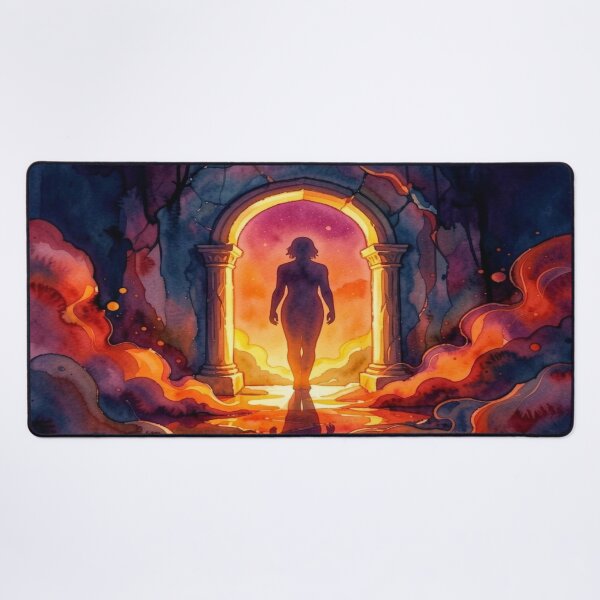 Item preview, Mysterious glowing door in enchanted forest, hidden in the fog, surreal atmosphere full of unknown magic designed and sold by FotoworldEdel.