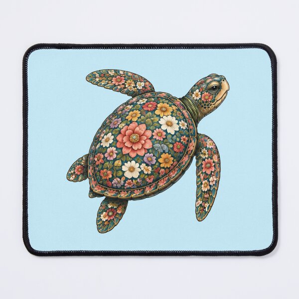 Item preview, Blooming Floral Sea Turtle | Ocean Floral V.2 Art Collection designed and sold by Zaru Art Studio.