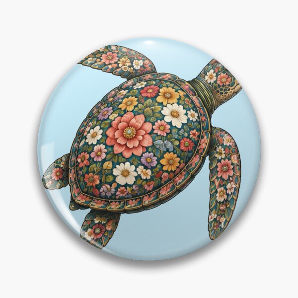 Item preview, Blooming Floral Sea Turtle | Ocean Floral V.2 Art Collection designed and sold by Zaru Art Studio.