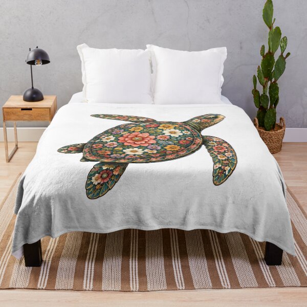 Item preview, Blooming Floral Sea Turtle | Ocean Floral V.2 Art Collection designed and sold by Zaru Art Studio.