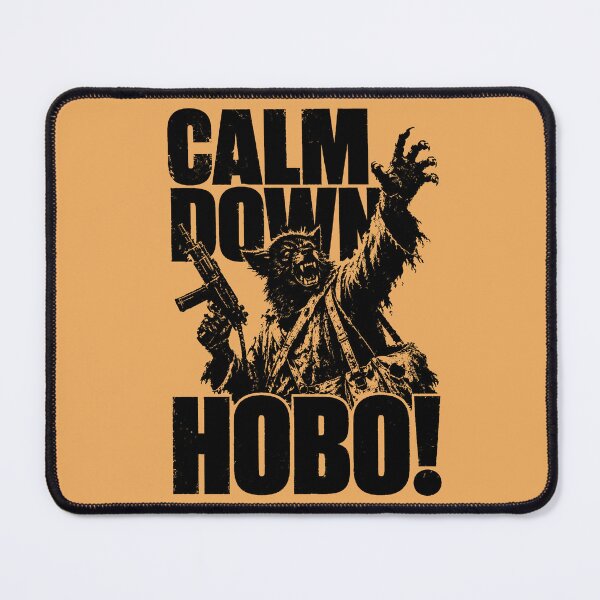 Item preview, Calm down hobo retro werewolf with machine gun designed and sold by obstinator.