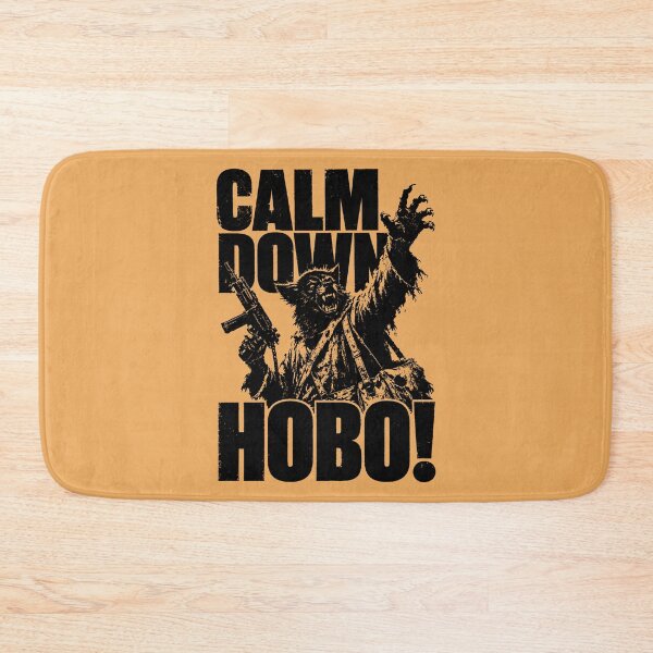 Item preview, Calm down hobo retro werewolf with machine gun designed and sold by obstinator.