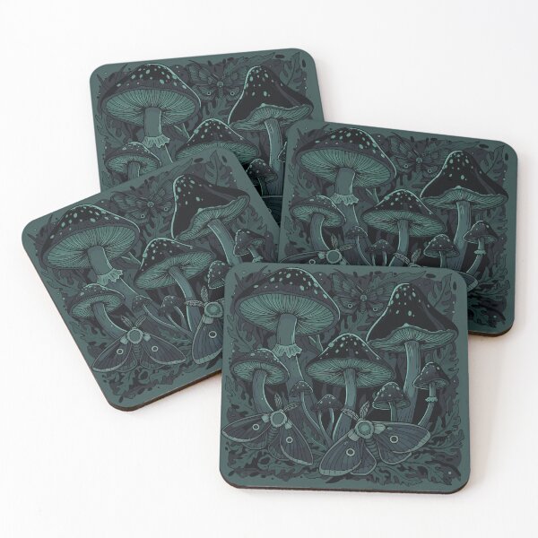 Item preview, Gothic Cottagecore Moonlit Mushroom Nocturnal Pattern designed and sold by mantra2023.
