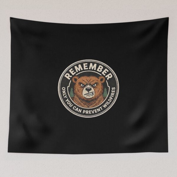 Item preview, Remember Only You Can Prevent Wildfires Bear Vintage Forest Conservation Outdoor Design designed and sold by ByPawel.