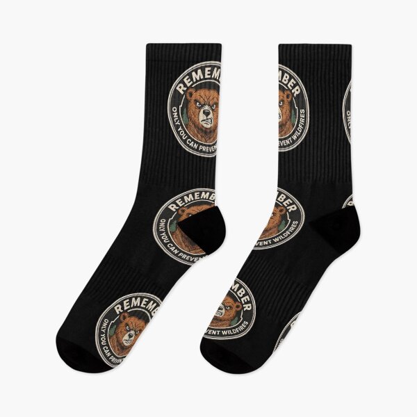 Item preview, Remember Only You Can Prevent Wildfires Bear Vintage Forest Conservation Outdoor Design designed and sold by ByPawel.