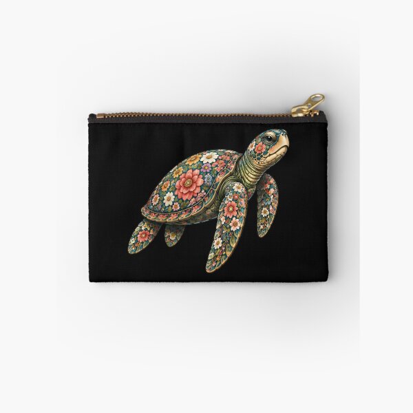 Item preview, Floral Pattern Sea Turtle | Ocean Floral V.2 Art Collection designed and sold by Zaru Art Studio.