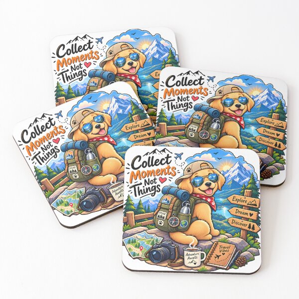 Item preview, Collect Moments Not Things Golden Retriever Sticker | Adventure Dog | Travel Hiking Sticker | Dog Lover Gift designed and sold by GenZStickerHub1.