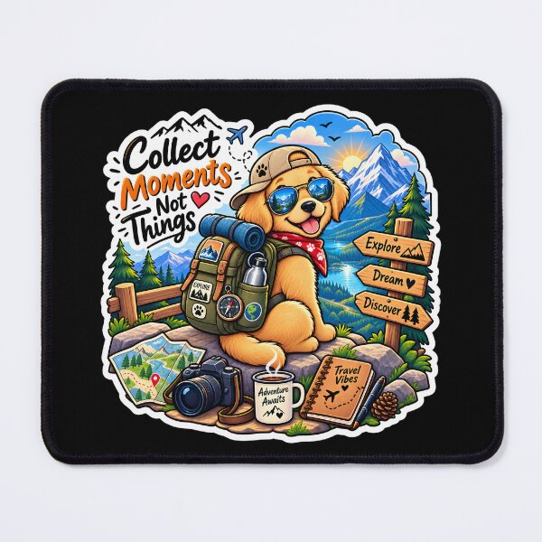 Item preview, Collect Moments Not Things Golden Retriever Sticker | Adventure Dog | Travel Hiking Sticker | Dog Lover Gift designed and sold by GenZStickerHub1.