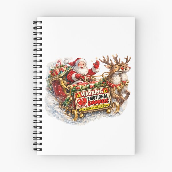 Item preview, Funny Santa Sleigh Warning Emotional Damage Vintage Watercolor designed and sold by Sitred123.