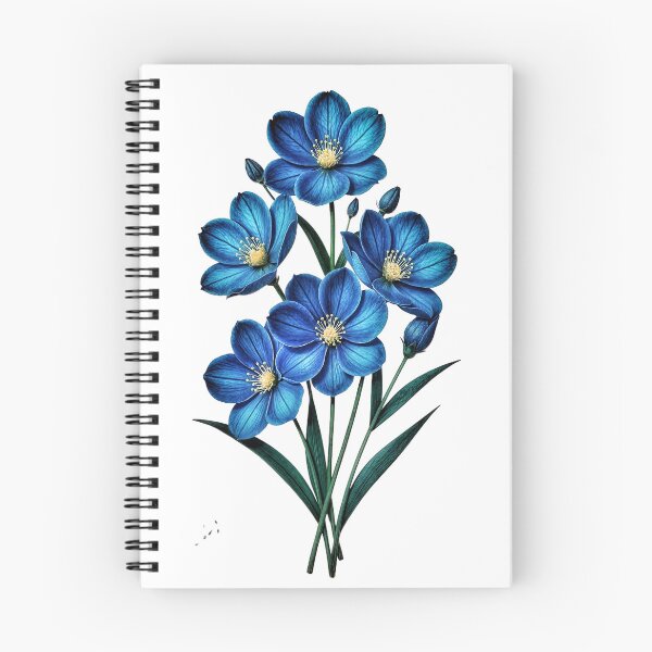 Item preview, Handcrafted Blue Floral Wall Art designed and sold by The Empire Of Digital Art..