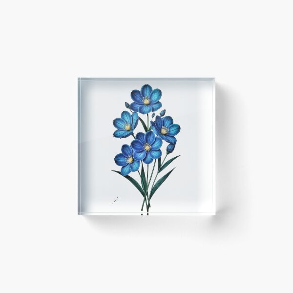 Item preview, Handcrafted Blue Floral Wall Art designed and sold by The Empire Of Digital Art..