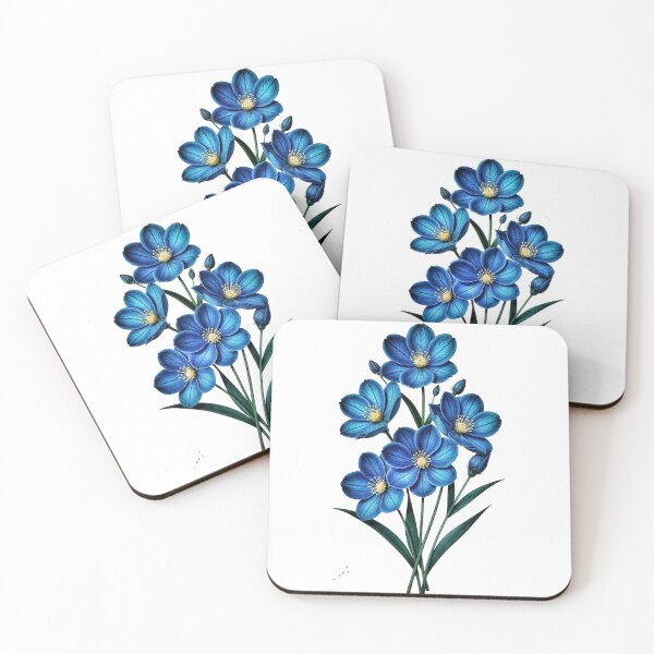 Item preview, Handcrafted Blue Floral Wall Art designed and sold by The Empire Of Digital Art..