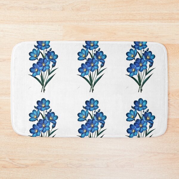 Item preview, Handcrafted Blue Floral Wall Art designed and sold by The Empire Of Digital Art..