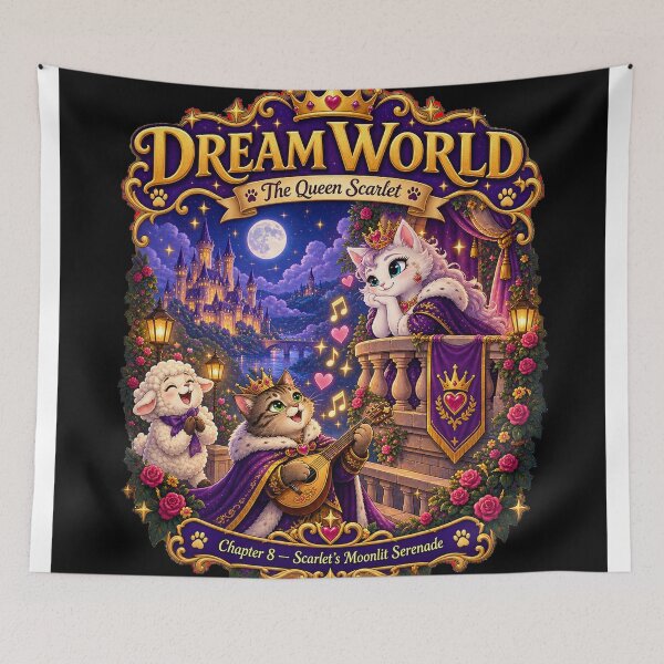 Item preview, Dream World Queen Scarlet Cat Fairy Tale designed and sold by shopevermint.