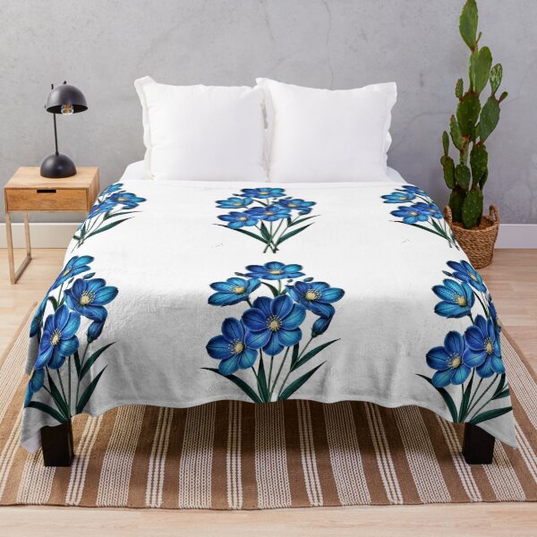 Item preview, Handcrafted Blue Floral Wall Art designed and sold by The Empire Of Digital Art..