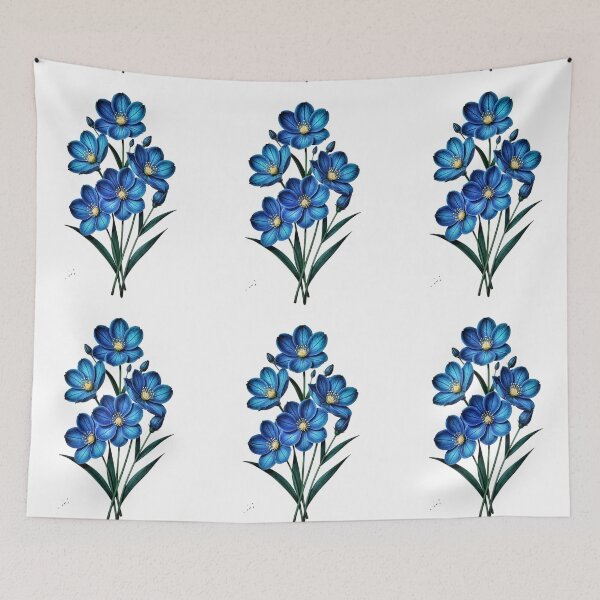 Item preview, Handcrafted Blue Floral Wall Art designed and sold by The Empire Of Digital Art..