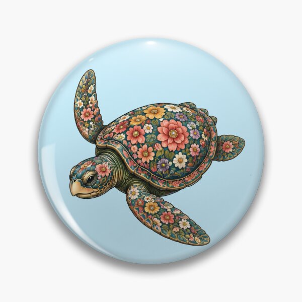 Item preview, Swimming Floral Turtle | Ocean Floral V.2 Art Collection designed and sold by Zaru Art Studio.
