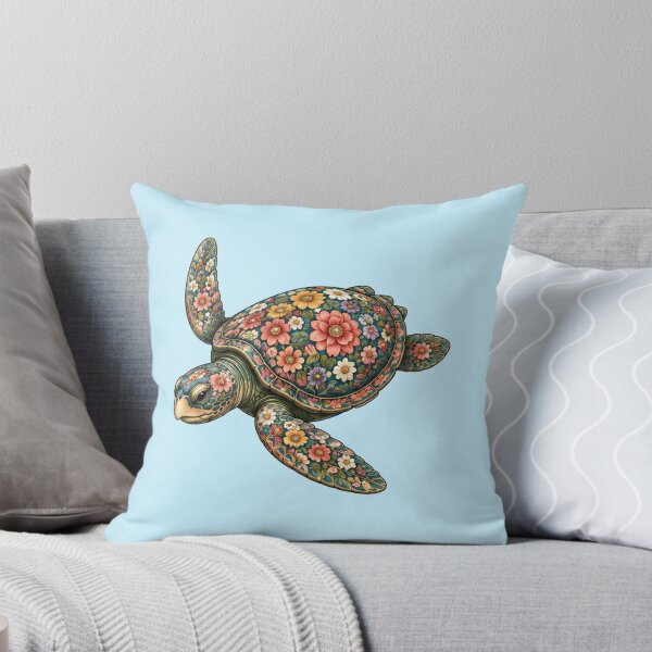 Item preview, Swimming Floral Turtle | Ocean Floral V.2 Art Collection designed and sold by Zaru Art Studio.
